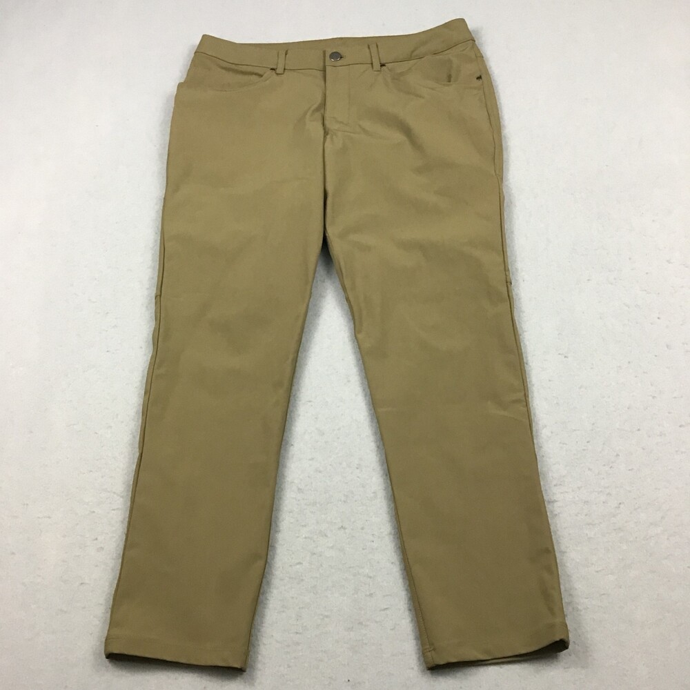 Lululemon Pants Men 33 Gold Solid ABC Slim Chino Athleisure Straight Leg Wicking